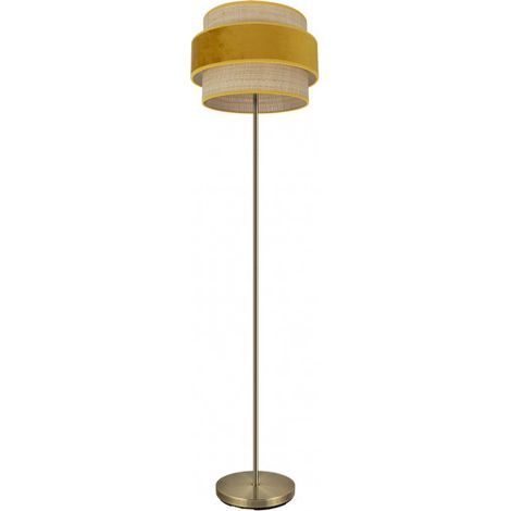 FABRILAMP Boden De Salon Reyes 1xe27 Leder/natural-yema 160x40x40 cm