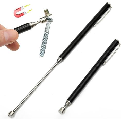 1 pezzo di magnete telescopico, asta magnetica, pickup magnetico, magnete telescopico in acciaio inossidabile, asta telescopica magnetica, strumento di pickup magnetico telescopico, fino a 61 cm