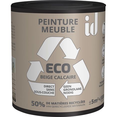 Peinture ECO  pour boiseries et meubles - beige calcaire 500ml - ID PARIS (1/3)