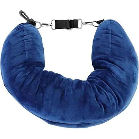 Oreiller de cou portable en flanelle – réglable, compact, idéal pour voyager en avion, train ou voiture (1/5)