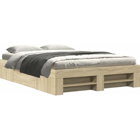 Maison Exclusive - Cadre de lit sans matelas chêne sonoma 140x190 cm (1/5)