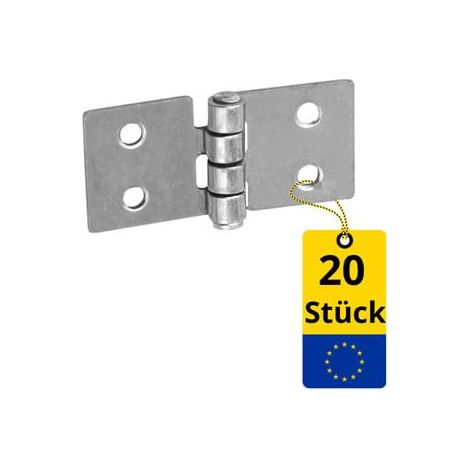 Lot de 20 charnières pliables - 50 x 25 mm - Charnières à bande de piano - Charnières de porte - Charnières pour portes d'armoire - Charnières pliantes - Charnières de meubles (1/5)
