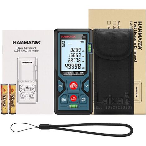 Digital Laser Distance Meter,50m Meter,Length/Area/Volume/Pythagorean Theorem Theorem Measurement with LCD Backlight, (1/3)