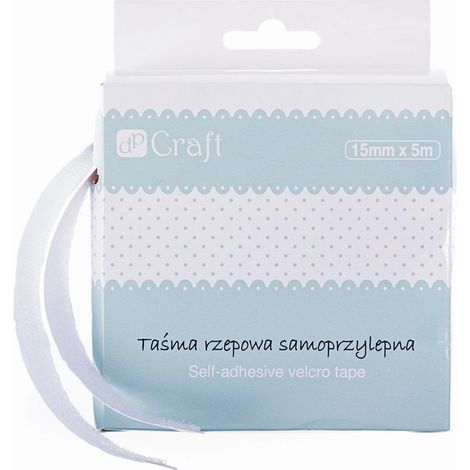 Ruban Velcro auto-adhésif blanc 15 mm x 5 m