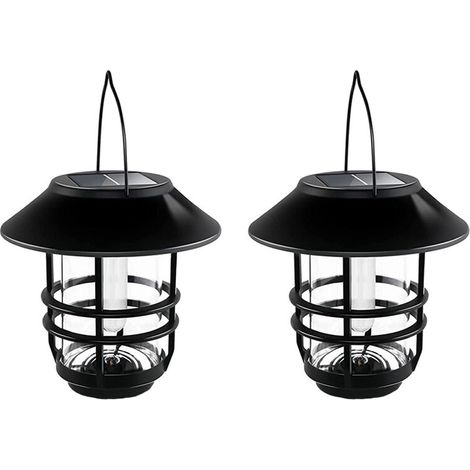 Set di 2 lampade solari, vetro/metallo, impermeabili, nere/trasparenti (1/5)