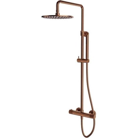 OMNIRES Contour - Set de douche avec thermostat, diamètre 25 cm, cuivre brossé CT8044CPB (1/3)
