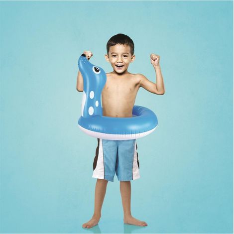 Bouée gonflable enfant otarie - 60 x 50 cm - 3+ ans -  Bleu - Livraison gratuite (1/2)