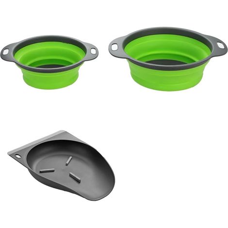 Grand panier égouttoir pliable compatible avec les éviers, parfaitement compatible avec les ensembles de 3 pièces - un panier égouttoir peu encombrant avec drain latéral et conception intégrée. (1/5)