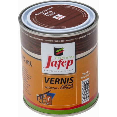 Vernis synthétique teinte teck brillant Jafep 375 ml