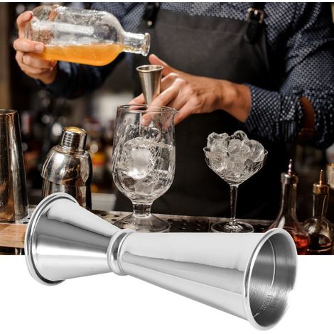 Cocktail- und Weinshaker aus Edelstahl 304, Doppel-Jigger, Barzubehör, silberfarben (1/5)