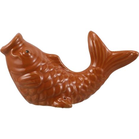Fontaine à Poissons en Céramique Bec Verseur pour Bassin de Jardin, Sculpture de Carpe Cracheuse d'eau Décorative pour Espace Extérieur