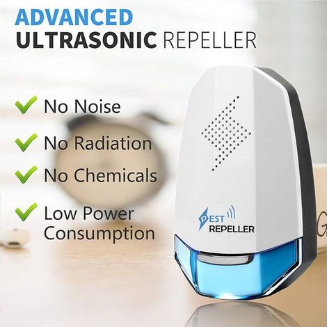 RéPulsif Ultrasons Anti Moustique, Prise Ultrasons Rongeurs Souris Et Rats 2 PACK Appareil Ultrason Electrique Appareil Anti Mouche Bleu LumièRe Anti Moustique Insectes Fourmi Araignée 100% sûr (1/4)