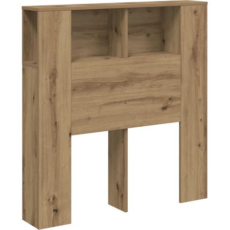Armadio per testata letto contemporaneo con contenitore 100 x 18 x 102 cm in legno multistrato rovere artigianale 020050965