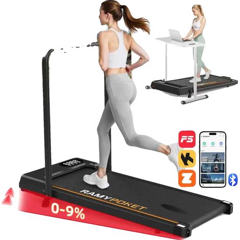 Cinta de correr, inclinación ajustable, conectividad Bluetooth, cinta de correr plegable (1/2)