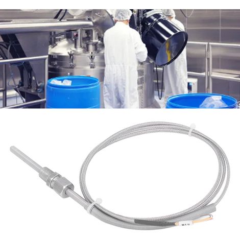 Temperaturfühler Typ K mit freiliegendem Thermoelement, 1/8"-NPT-Verschraubung (einstellbar), 1 m Feder, einstellbare Länge (1/5)