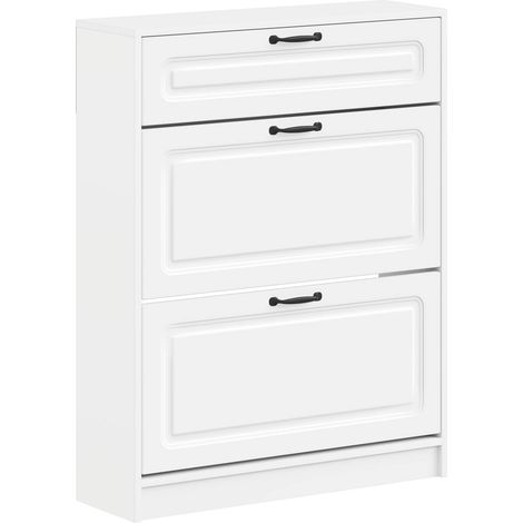 Schuhschrank UTRECHT 78 x 24 x 100 cm Holzwerkstoff Weiß vidaXL (1/5)