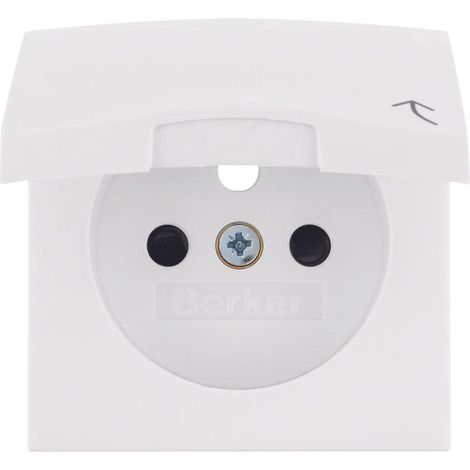 Placa frontal con tapas de contacto para toma de corriente con conexión a tierra y tapa blanca. (1/4)