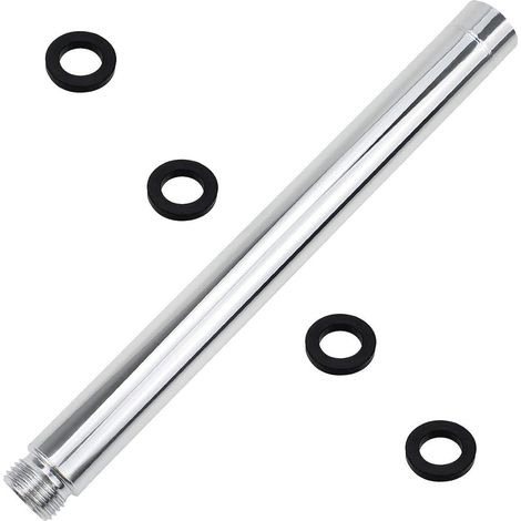 22.5cm Tube Prolongateur de Douche Bras de Douche Extension en Acier Inoxydable Chromage électrodéposant Tuyau de Douche Rond pour Pommeau de Douche de Salle De Bains (1/5)