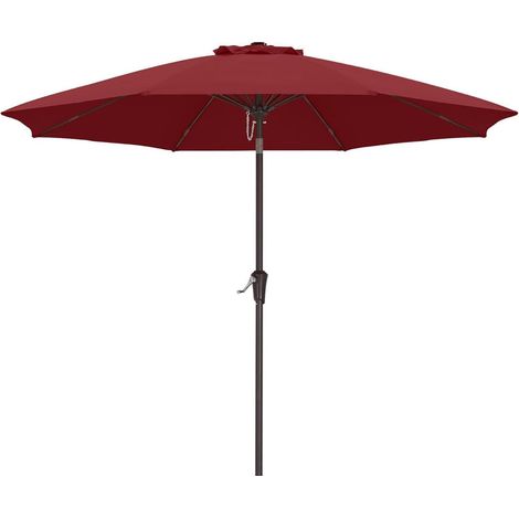 Sonnenschirm 6Rippen Druckknopf 228cm 274cm 305cm Burgunderrot 300cm (1/5)