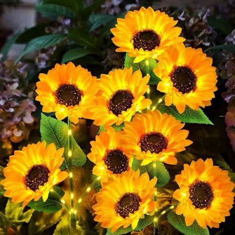 1 Lampe décorative, Tournesol, Solaire, Imperméable, Jardin extérieur (1/4)