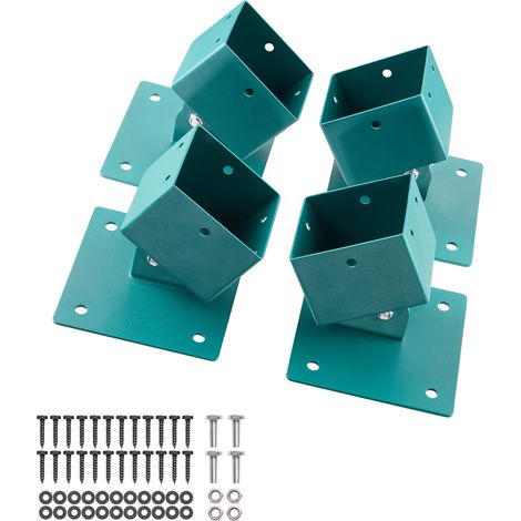 Mophorn 4 Stück verstellbare Schaukelhalterungen aus Edelstahl, Grundhalterungen für Schaukelgestelle, belastbar bis 567 kg, geeignet für Montagestärken von 91x91 mm, 45-60° Schaukelanker (1/5)