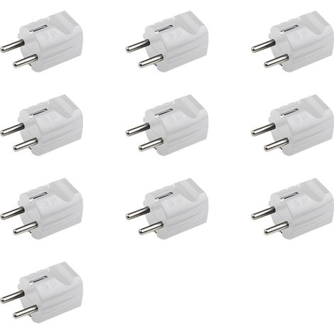 Meister Schutzkontakt-Stecker - 10 Stück - Kunststoff - weiß - 250 V - 16 A - Maximaler Kabelquerschnitt 2,5 mm²