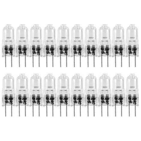 Lot de 20 ampoules halogènes G4 20W 12V – Culot G4 transparent – Blanc chaud 2700K – Éclairage cuisine et signalisation (1/5)