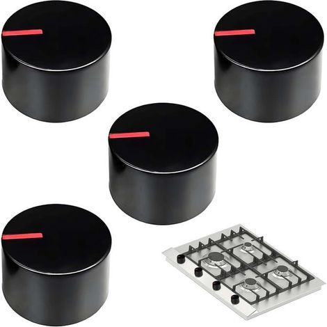 Four black, 0-degree, 8mm diameter, D-shaped gas stove knobsHigh quality enhances quality of life. (1/5)