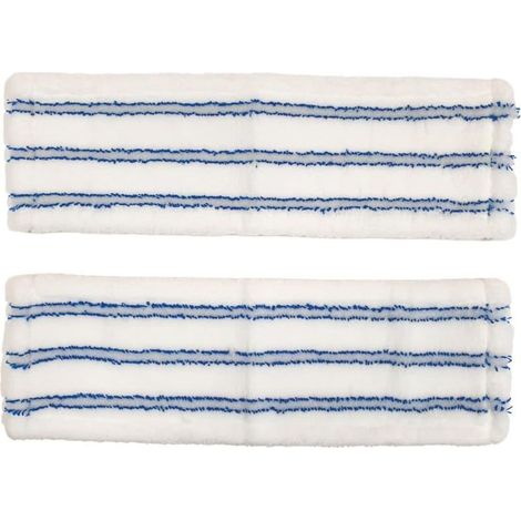 Lot de 2 housses plates en microfibre pour grattage, dimensions 44 cm x 14 cm, pour balai combiné professionnel (1/4)