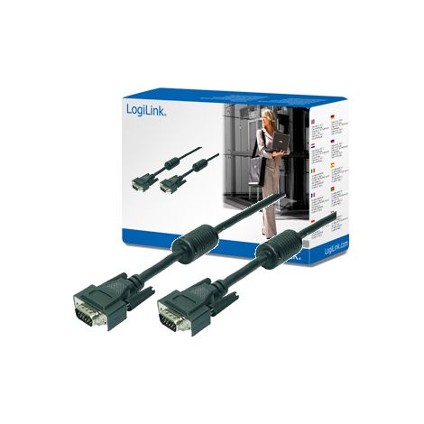 LogiLink VGA, M/M, 10m cable VGA VGA (D-Sub) Negro