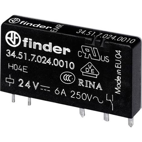 Rele interfaccia elettromagnetico Finder 24V 6A 170mW 345170240010