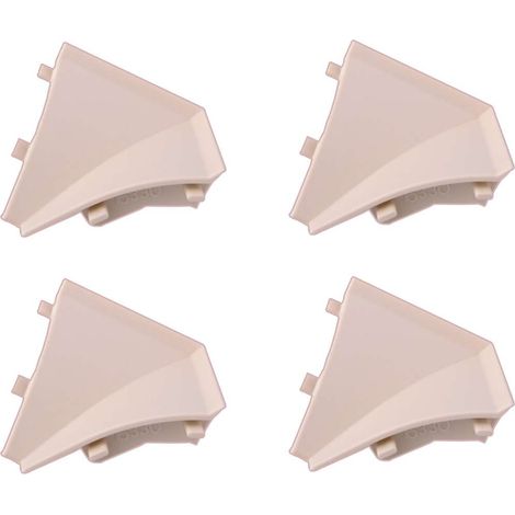 4x Connecteur angle intérieur rentrant jonction d'angle 90° pour profil décoratif plinthe moulure 36 x 36mm Extrémité Coin Finition Plan de travail Cuisine Salle de bain Meuble, en plastique beige