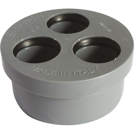 Tampone multiuso in PP grigio Ø110 - fori Ø40  Tecom