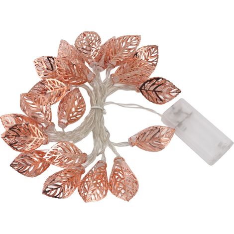 Zoternen Luci a LED color oro rosa, luci fatate impermeabili, a batteria, foglie scavate per casa, feste, patio, giardino, matrimonio (1/5)