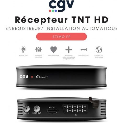 Récepteur Enregistreur TNT HD ETIMO FP - Installation automatique, Time Shift, Instant Replay, Fonction Timer, GO-TO (1/5)