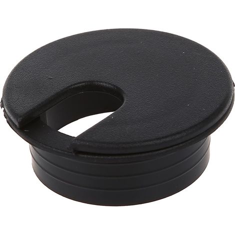 Lot de 10 passe-câbles noirs de 35 mm pour prise de câble de bureau ou de table. (1/5)