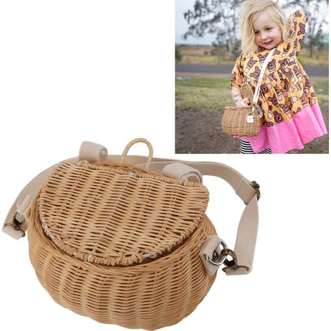 Sac à dos en rotin fait main INS pour vélos, trottinettes et autres jouets multifonctionnels pour enfants. (1/5)