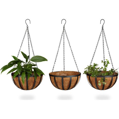 6 tlg. Blumen Set, 3 Blumenhaken mit Tier-Motiven, Blumenampel, 3 Hängekörbe, Wandhaken, Pflanzenhalter, Wandhalterung
