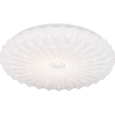 Plafoniera LED, plastica, bianco, 38x7x38 cm, Ataris (1/4)