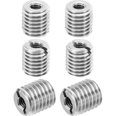 Insert Fileté Métal Manchon Réducteur d'Écrou, M14x M6x15mm 6 Pcs (1/5)