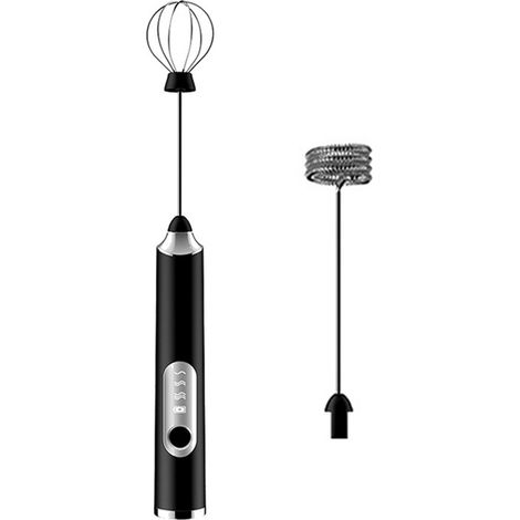 Máquina de espuma eléctrica recargable de 1200 mAh, espumadora portátil, mezcladora de bebidas con batidor de acero inoxidable, mezcladora de espuma ajustable de 3 velocidades, utilizada para pasteles