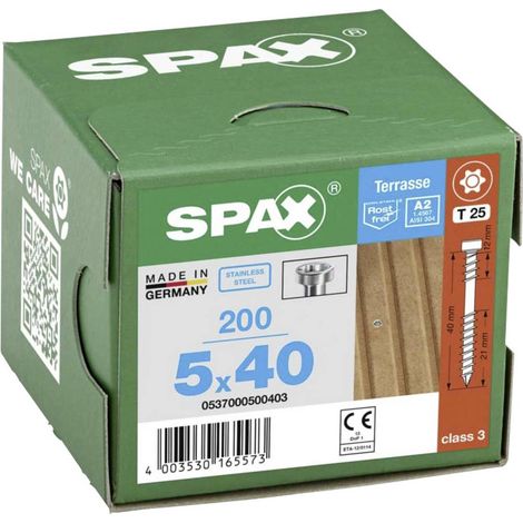 SPAX 0537000500403 Vite da legno 5 mm 40 mm T-STAR plus Acciaio inox A2 200 pz.