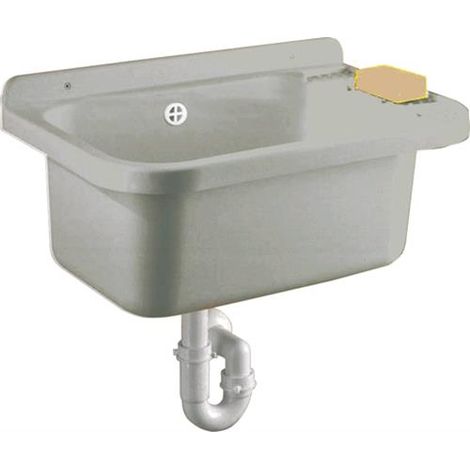 PILOZZO Lavabo da PARETE 51x34x24H cm IN RESINA Colore GRIGIO
