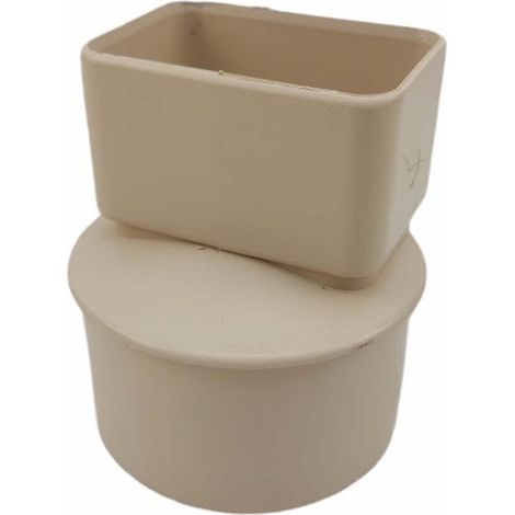 Adequa – Manchon PVC Ø100 pour sortie tube alu 82 x 56 mm – Couleur sable pour gouttière – Raccord cylindrique étanche