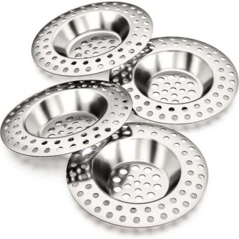 Filtre evier 14g, Lot de 4, pour Tous Les DRAINS, Filtre evier Cuisine, Filtre évier, Grille a evier, bonde Baignoire, Filtre Douche, Grille evier Cuisine, bonde lavabo, bonde Douch