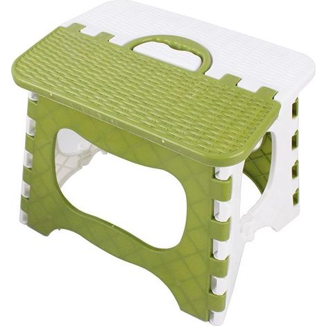 Escabeau Pliable, 1PC Tabouret Pliant Léger en Plastique Robuste Tabouret Pliable Petit Tabouret Pliable pour Cuisine, Salle de Bains, Chambre, Enfants ou Adultes (Vert) (1/5)