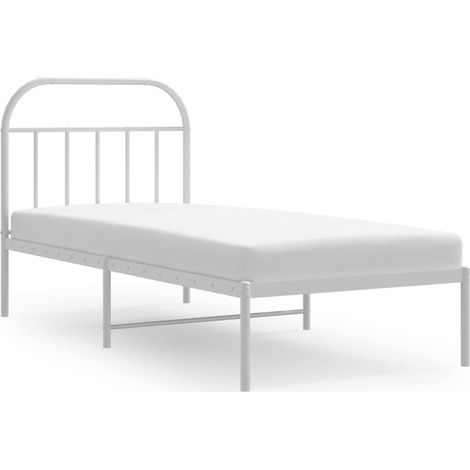 Maison Exclusive - Cadre de lit métal sans matelas avec tête de lit blanc 90x190cm