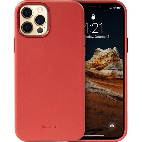 Cover Crong Essential - Custodia per iPhone 12 Pro Max in similpelle (rossa) (1/5)