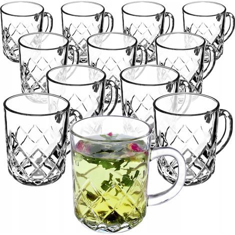 KADAX Teegläser, 6er Set, Gläser mit Griff, spülmaschinenfest, Trinkgläser für Kaffee, Tee, Wasser, (1/5)