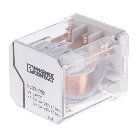 Relais de puissance Phoenix Contact REL-PR3- 24DC/3X21, 3 RT, bobine 24V c.c. Montage sur CI 1.5W ( Prix pour 1 )